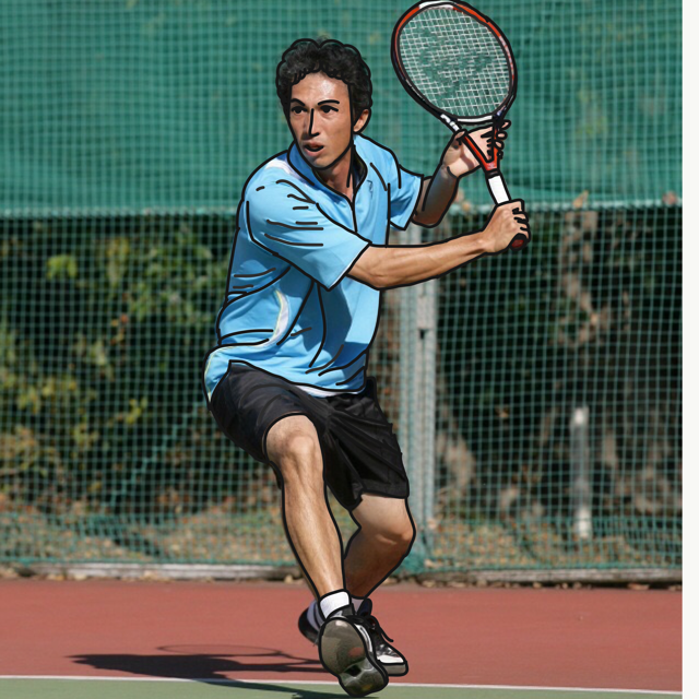 似顔絵その２ 第4280回 藤田コーチの くう ねる テニス ナイスクテニス教室