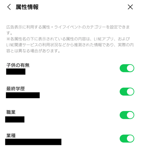 LINE属性情報