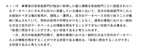 個人情報ガイドライン１－１８の２