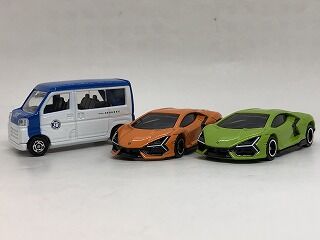 トミカなどミニカーまとめ 24年8月トミカ新車 ランボルギーニレヴェルト、ハイゼットJAF