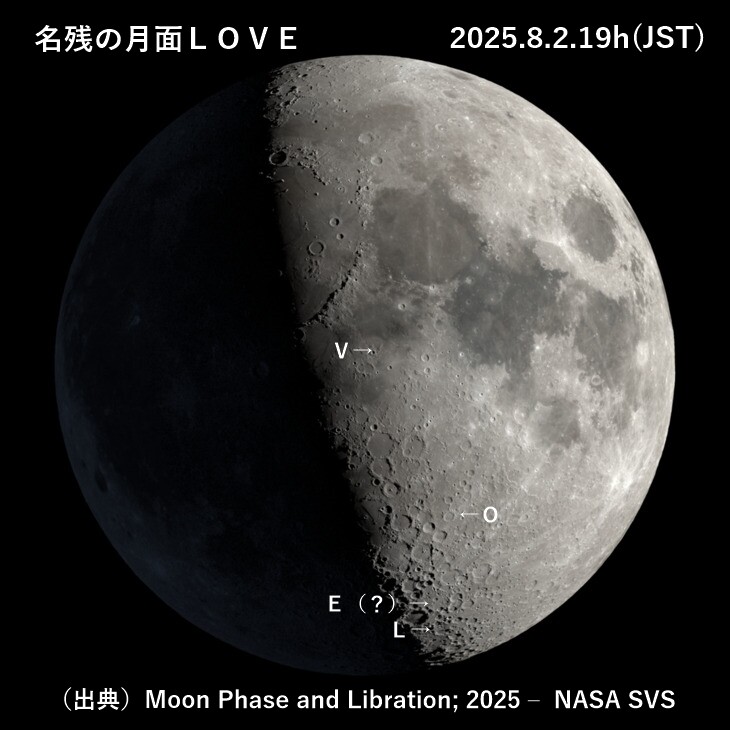 2025年8月の天文現象～8/1(金)月面X 2025/08/01 : 中川光学研究室ブログ