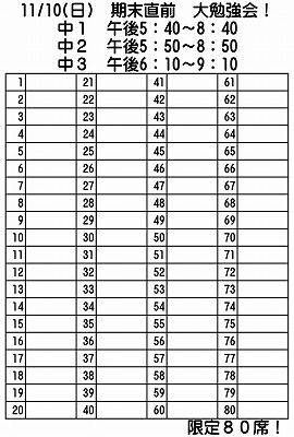 大勉強会受付表
