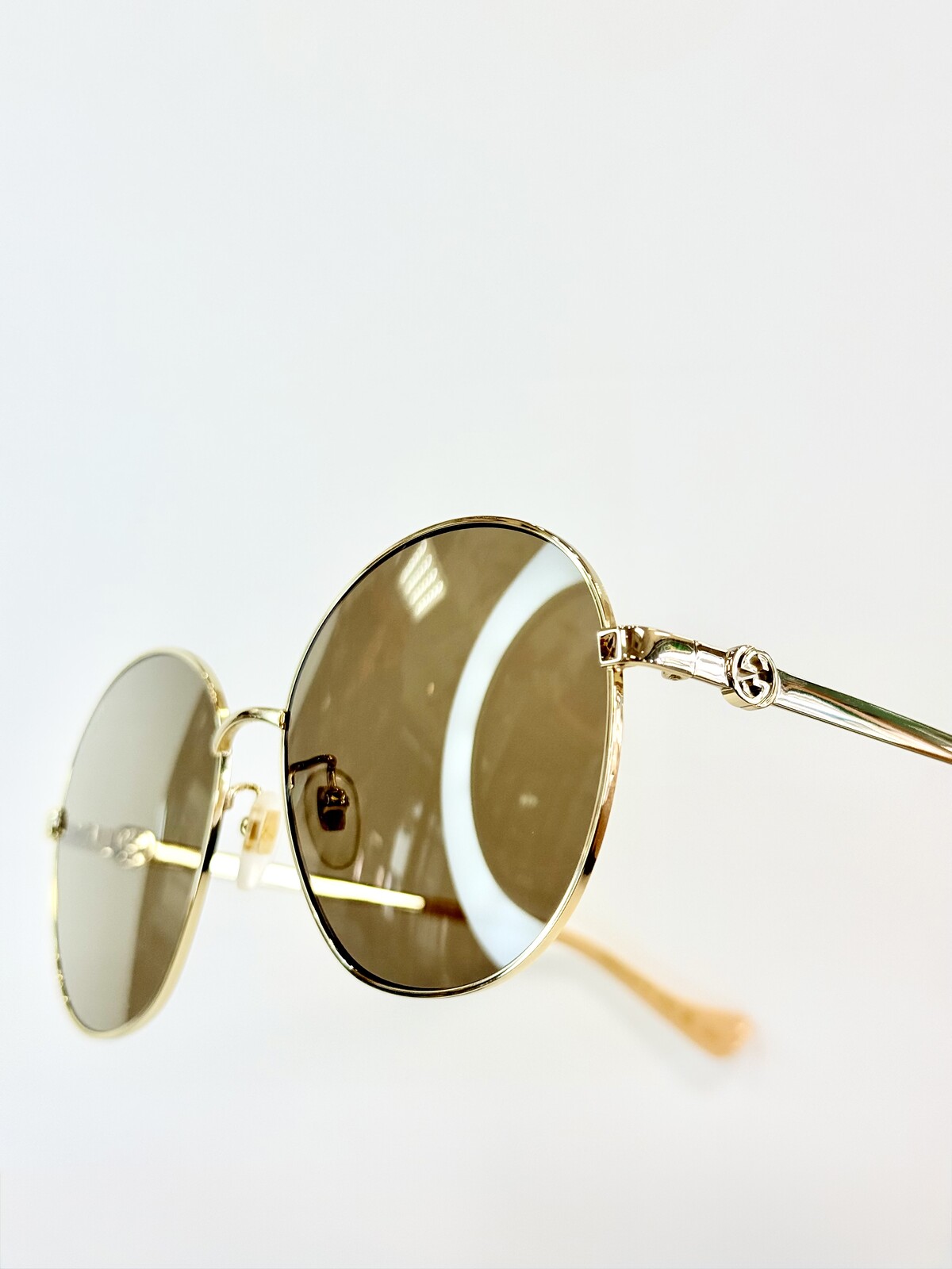 未使用　グッチ　インターロッキングG　リムレス　オーバーサイズ　メタルサングラス GUCCI、オーバーサイズのフルメタルサングラス : 都城中めがね店 ブログ