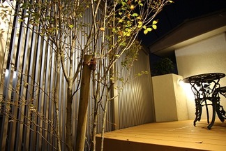 外構造園工事「夜の風景」