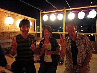 懇親会でピース