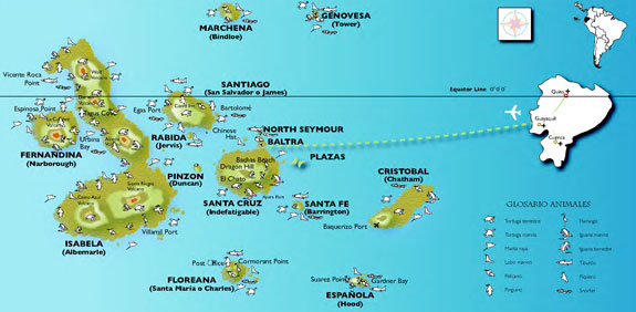 galapagos islands map
