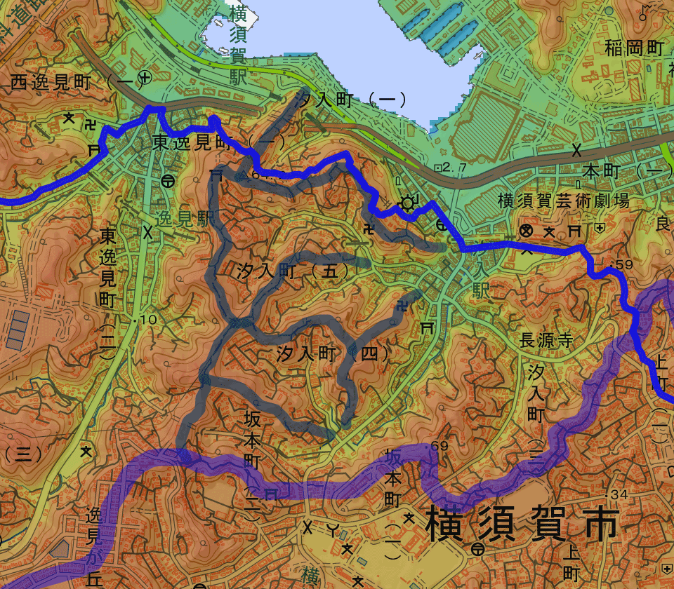 浦賀道（保土ヶ谷〜大津）第5回 田浦〜汐入 その5 稲荷山、見晴らし