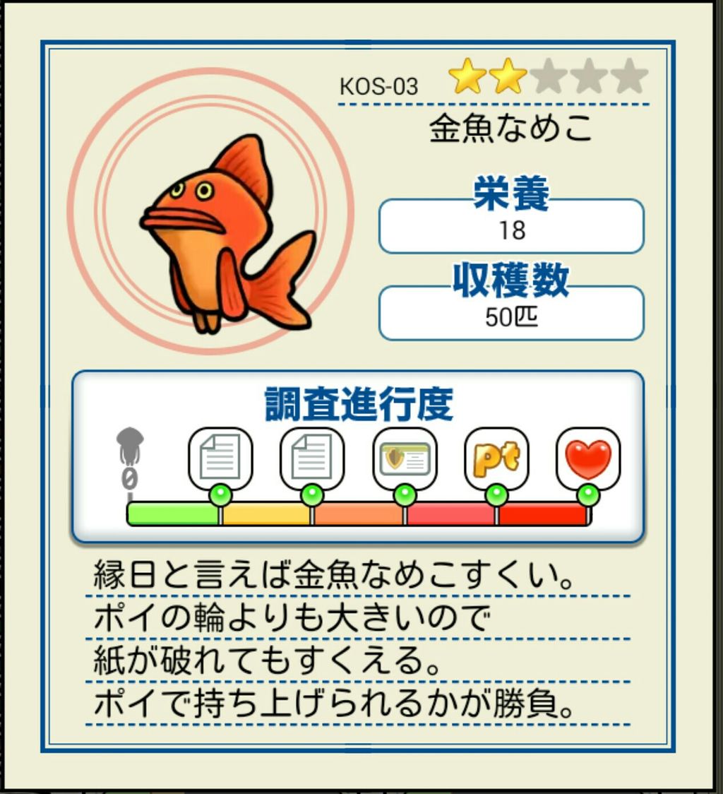 杭州 金魚なめこ 調査完了 なめこワールド攻略ぶろぐ