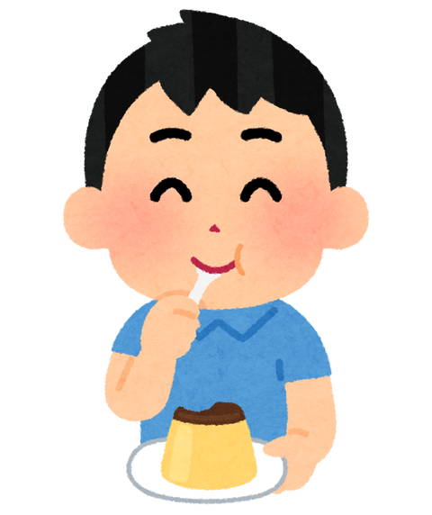sweets_purin_taberu_man.png
