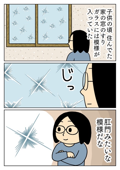 昔のくもりガラス