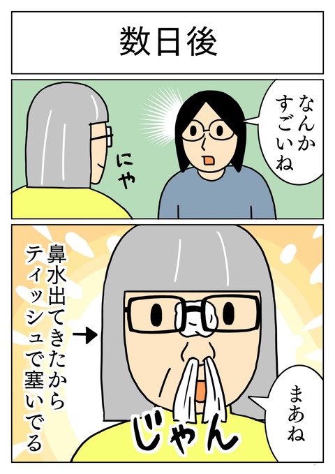 老眼鏡の鼻あての跡２