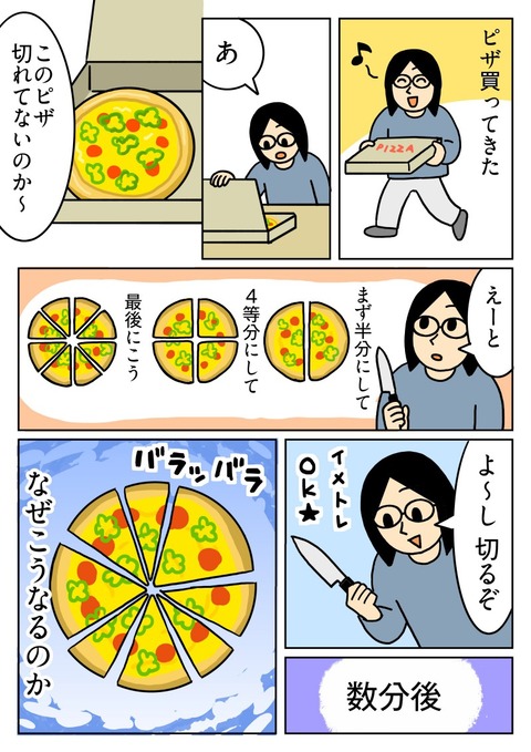 ピザを綺麗に切れない