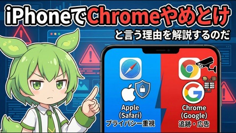 アップルが「iPhoneでChromeやめとけ」と言う理由を解説するのだ