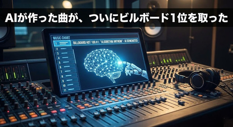「AIが作った曲が、ついにビルボード1位を取った」って話が出てきてザワついてるのだ
