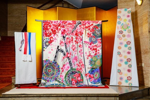 日本大使館内のKIMONO展示2019