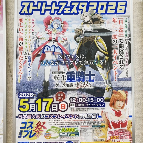 全国でも最大級のコスプレイベント！「日本橋ストリートフェスタ2026」が今年も開催へ‼️