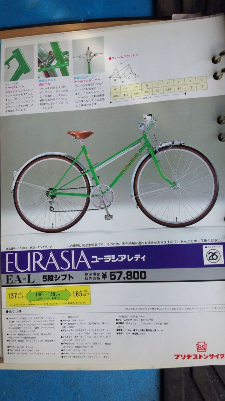 ブリヂストン　ユーラシア　レディ ミキスト ユーラシアレディ発見と2枚肩の変更 : いらっしゃ～い