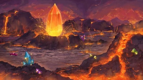 ゲームの火山ステージ（ダンジョン）のおもひで