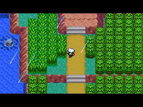 ポケモンルビーサファイアの雨降って草生えまくってる道