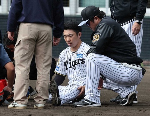 【悲報】阪神石井、左アキレス腱損傷
