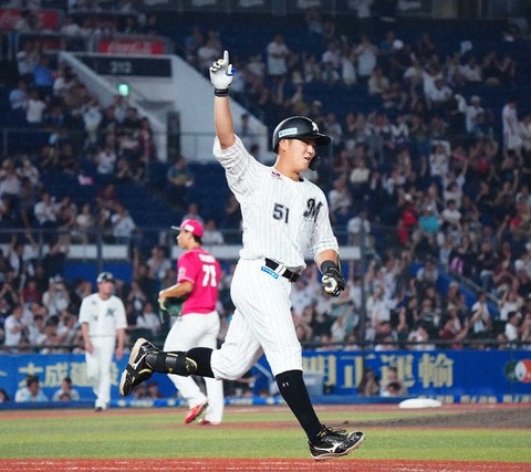 【朗報】ロッテ山口　打率.326　得点圏打率.538　OPS1.159←これWWW