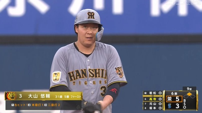 【ハマスタの王】阪神、6回表無死二三塁から大山の2点タイムリーで勝ち越し！大山は今日3打数3安打4打点！！！！！！！！！！！！！！！！！！！【DeNA対阪神24回戦】