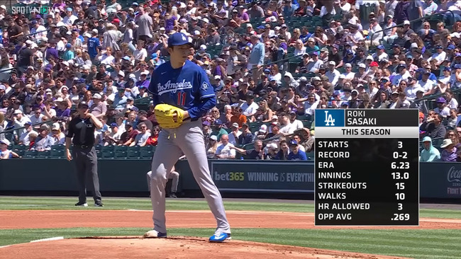 【悲報】佐々木朗希(ド)4先発17.2回 17奪三振 12四球 防御率6.11 FIP6.35 xFIP5.12のサムネイル