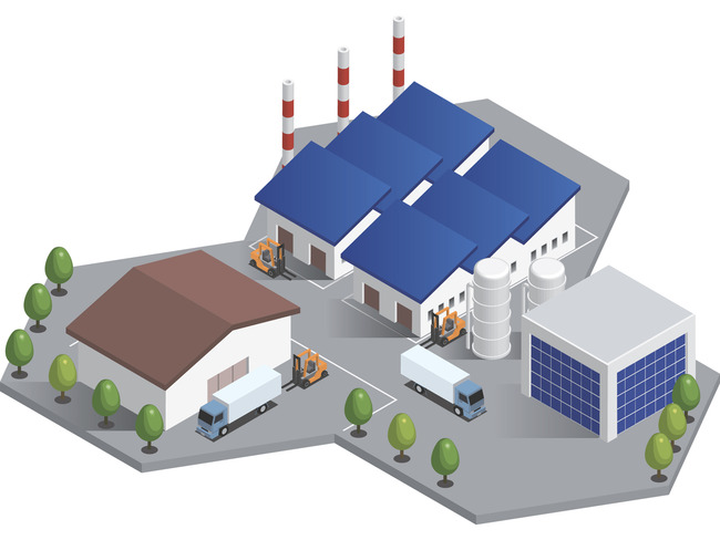 「高層ビルの工場