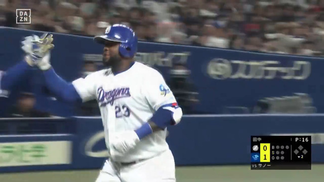 【中日対ロッテオープン戦】中日・サノー、ロッテ・田中からオープン戦第4号先制ソロホームラン！！！！！！！！！！！！！！！