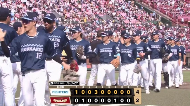 【楽天対日本ハム16回戦】日本ハムが４－２で楽天に勝利し１６年ぶり前半戦単独首位＆両リーグ最速貯金２０！清宮幸８号決勝３ラン！五十幡初球先頭打者弾！加藤貴７勝目！