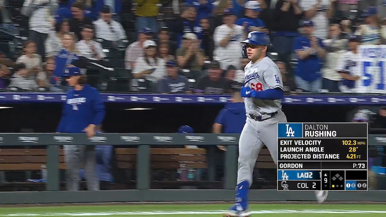 ドジャース・ラッシング、二打席連続第7号2ランホームラン！！！！！！！！！！！！！！！！！