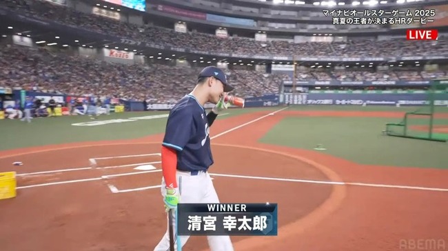 【ホームランダービー】阪神・森下翔太vs日本ハム・清宮幸太郎は、清宮幸太郎が2-1で準決勝進出!! 【ホームランダービー】阪神・森下翔太vs日本ハム・清宮幸太郎は、清宮幸太郎が2-1で準決勝進出!!