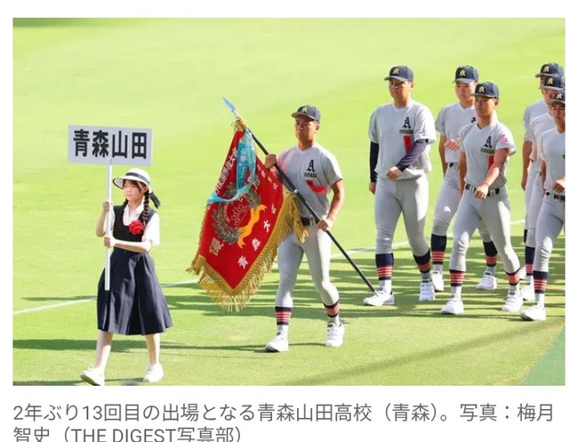 【甲子園】青森山田が暑さ対策でユニ一新　ボタン廃止でTシャツ素材wwwwwwwwwwwwwwwwww