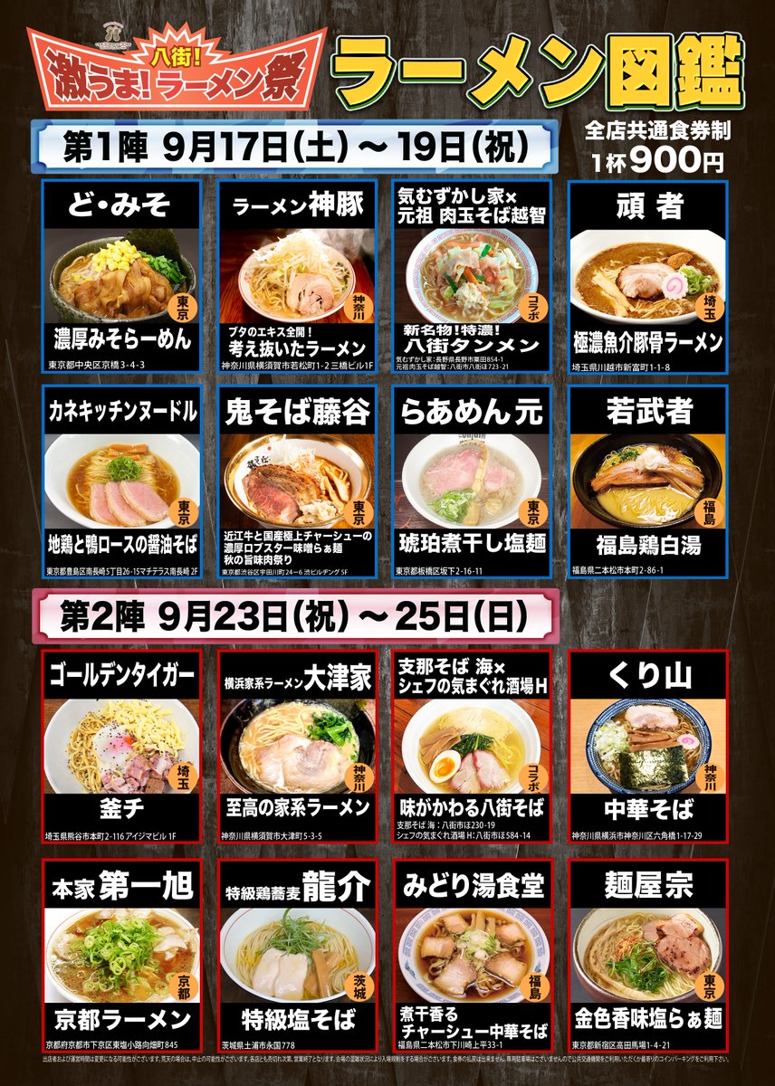 八街 激うま ラーメン祭り22のお知らせ 超名店というか何と私好みの店の出店の多いことか 不羈奔放 フリーダムなラーメンを主体とした記録