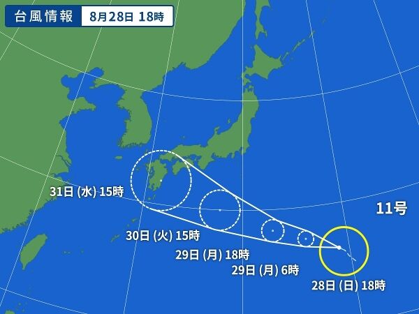 【気象】台風11号「ヒンナムノー」発生！週半ば頃に影響の恐れ！？