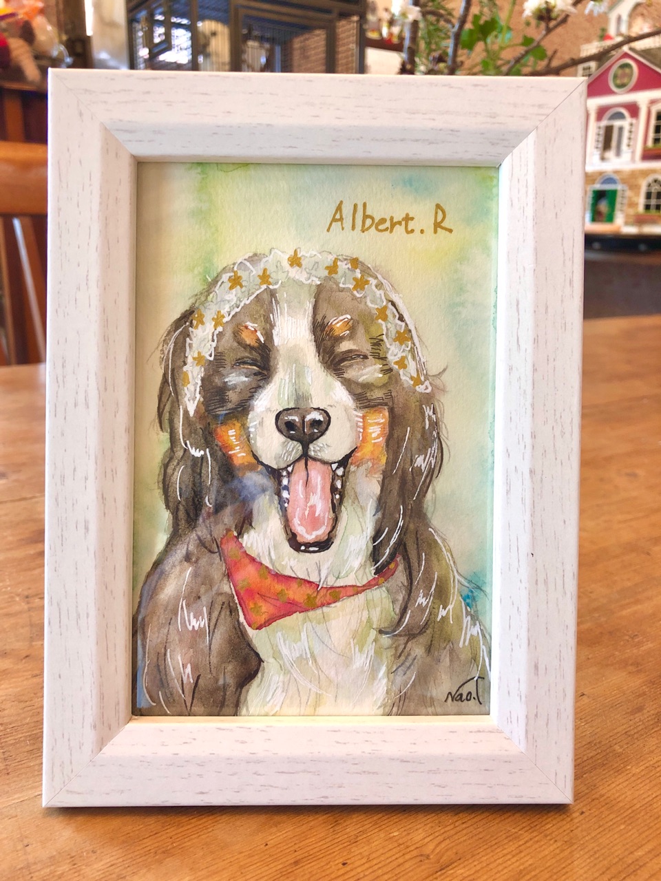 バーニーズと甲斐犬の肖像画 絵画 水彩画 ペットのオーダーイラスト 庭で宝物が見つかる ウチのナマモノ バーニーズと甲斐犬の肖像画 絵画 水彩画 ペットのオーダーイラスト 庭で宝物が見つかる ウチのナマモノ