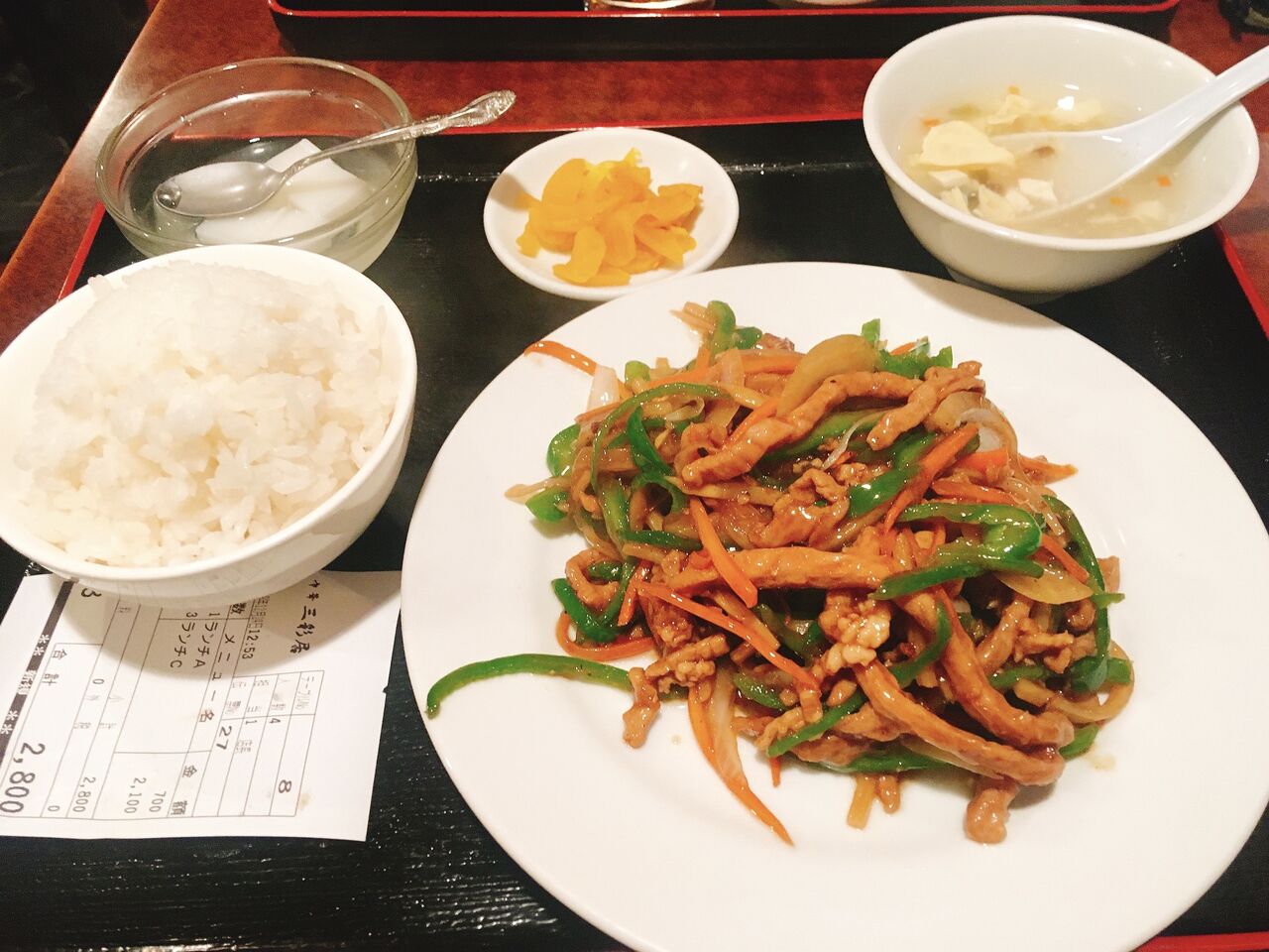 三彩居 赤坂みすじ通り店 溜池山王 赤坂 青椒肉絲定食 ランチ 猶の活動記
