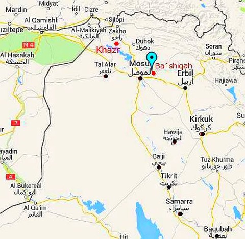 Ba`shiqah Map _ Iraq Google Satellite Maps