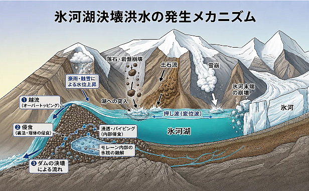 氷河湖の水を抜けば、今回の洪水は防げたのか？｜mari03