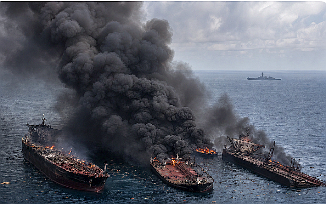 US Strikes Five Iranian Oil Tankers