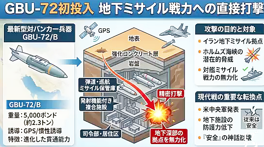 ついに米国が新型バンカーバスターをイランで実戦