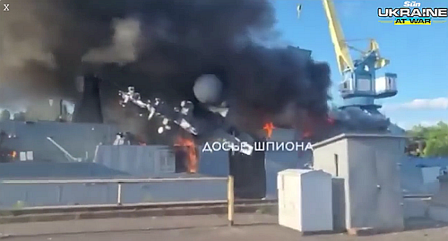 (1) Putin's Baltic Sea warship IN FLAMES a
