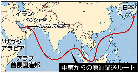 中東からの原油輸送ルート - 米イスラエルのイラン攻撃、日本への