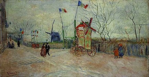 112 Street Scene in Montmartre Le Moulin a Poivre