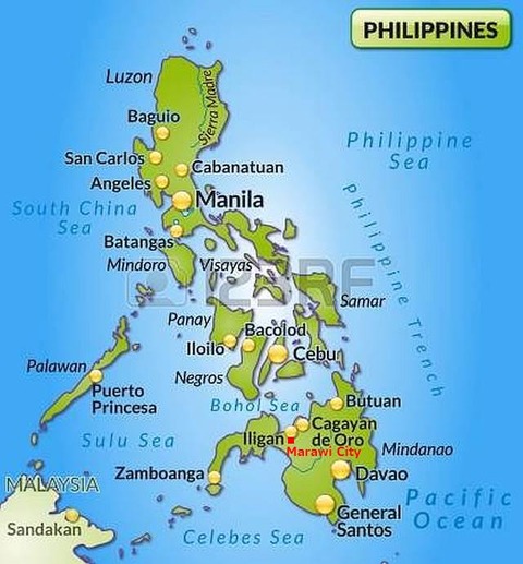24988564-緑色で概観図としてフィリピンの地図