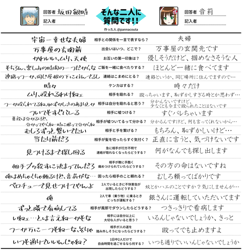 夫婦な銀音に質問です 暇人のひつまぶし語り