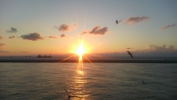 新潟の夕日