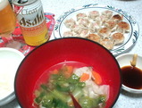 焼売と中華スープ