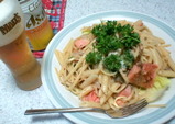 鮭クリームパスタ