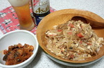 カニカマとモヤシの天津丼